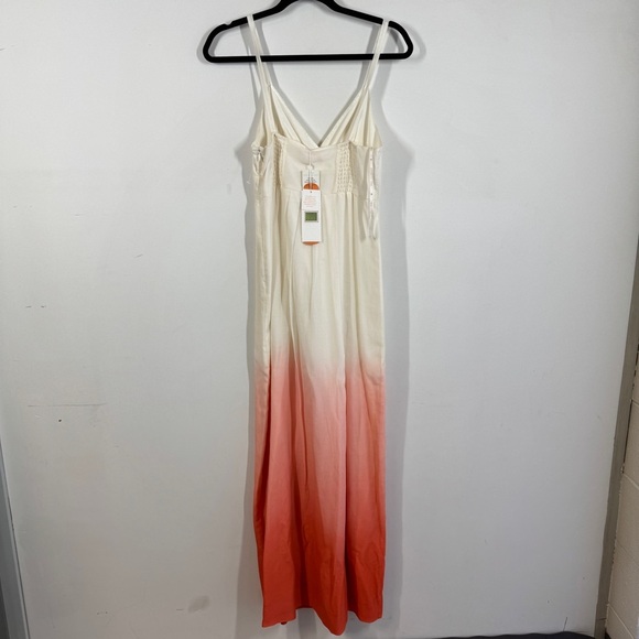 Tori Richard White Coral Ombre Sleeveless Floral Print Maxi Dress Size 8 - Picture 5 of 15